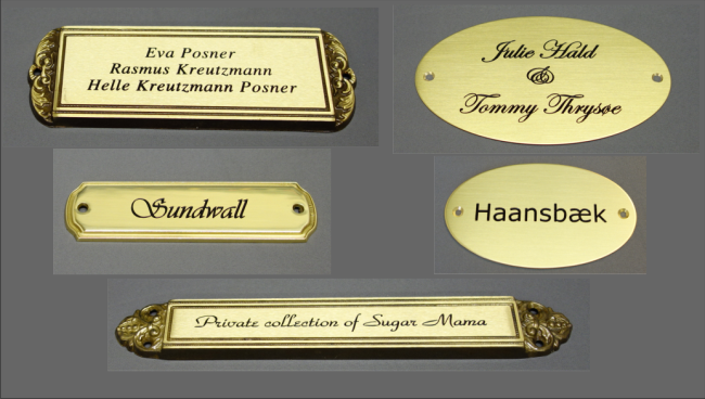 Flotte navneskilte i metal